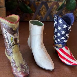 Just the Right Shoe Three Decorative Cowboy Boots